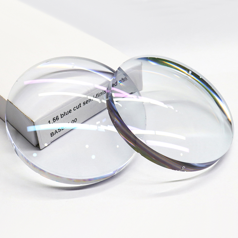 1.56 เลนส์วิชั่นเดี่ยวบล็อกสีน้ำเงินกึ่งสำเร็จรูป