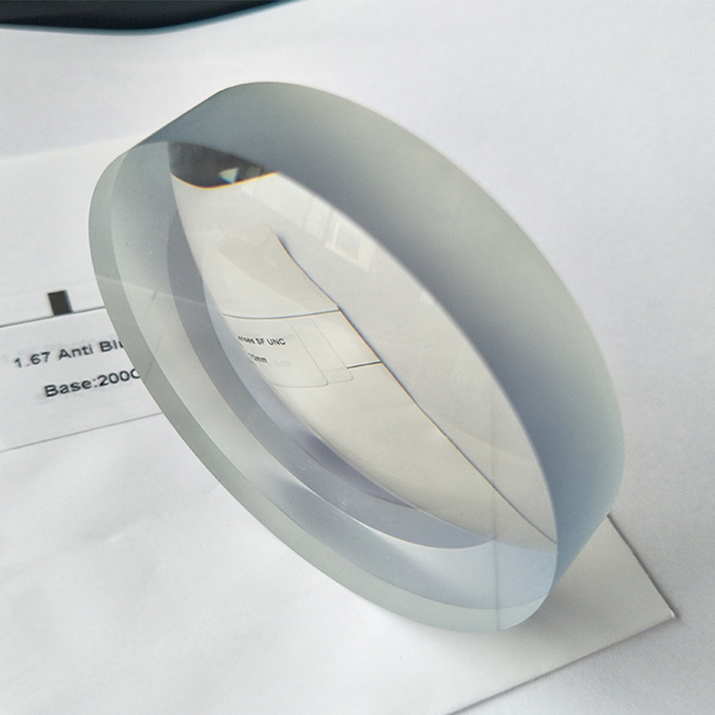 1.67 เลนส์วิชั่นเดี่ยวบล็อกสีน้ำเงินกึ่งสำเร็จรูป