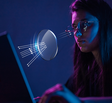 เลนส์บล็อคสีน้ำเงิน